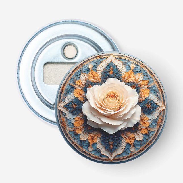 Intrikiertes Design der Blume Flaschenöffner (Vorderseite)
