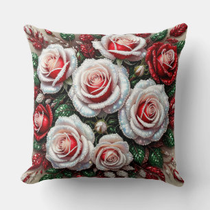 Intrikiertes Gem verziertes Blumendesign Kissen
