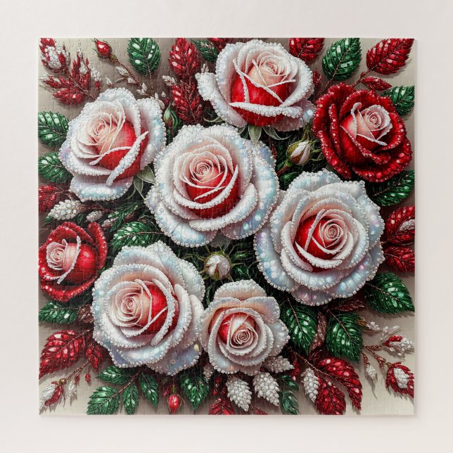 Intrikiertes Gem verziertes Blumendesign Puzzle (Vertikal)