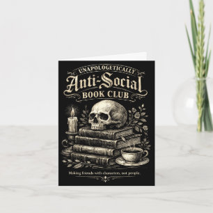 Introvert Buchclub lustige Bücherwürmer sozial Karte