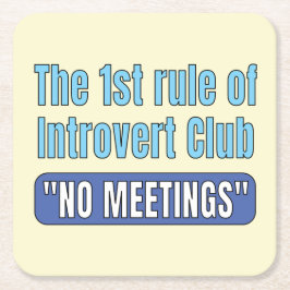 Introvert Club T-Shirt Rechteckiger Pappuntersetzer