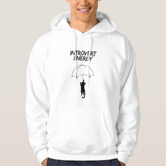 Introvert Energy – Editable Quote Cat Hoodie (Vorderseite)