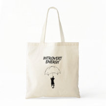 Introvert Energy – Editierbare Quote Cat Tote Bag