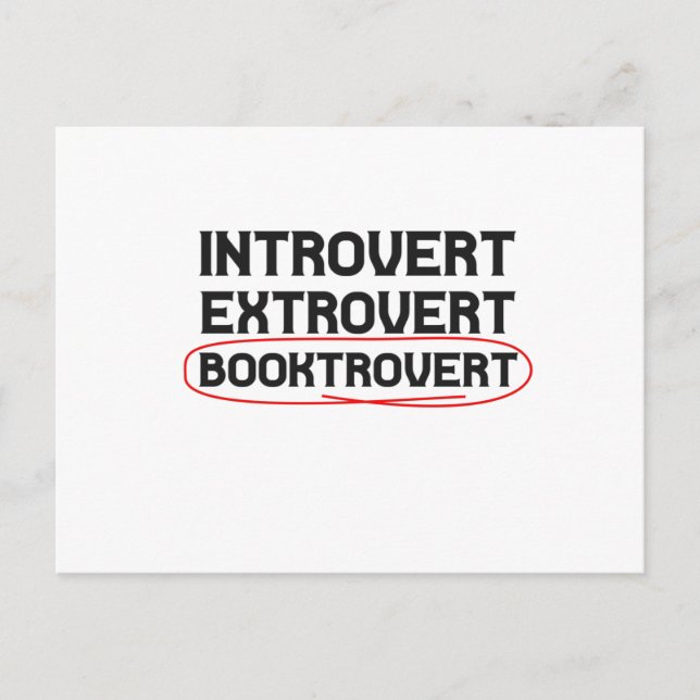 Introvert Extrovert Booktrovert Funny Book lovers Postkarte (Vorderseite)
