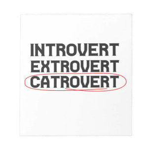 Introvert Extrovert Catrovert Funny Notizblock