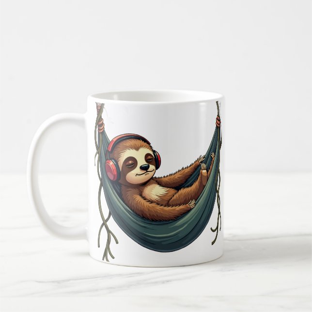 Introvert Faultier Geräusche Abschirmende Kopfhöre Kaffeetasse (Links)