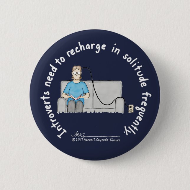 Introvert Grundlagen: Nachladen-dunkelblauer Knopf Button (Vorderseite)