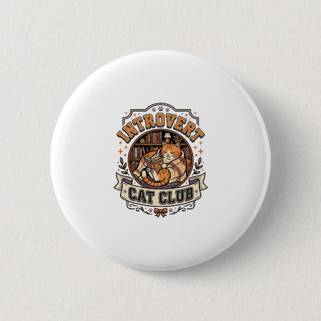 Introvert Katzenclub Katze Introvertiert Antisozia Button (Vorderseite)