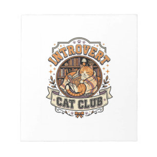 Introvert Katzenclub Katze Introvertiert Antisozia Notizblock