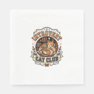 Introvert Katzenclub Katze Introvertiert Antisozia Serviette