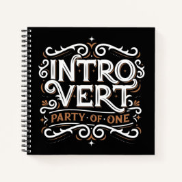 Introvert (Party of One) Uni-regiertes Sq-Notebook Notizbuch