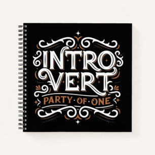 Introvert (Party of One) Uni-regiertes Sq-Notebook Notizbuch