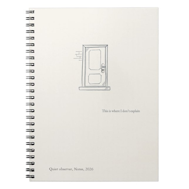 Introvert Quiet Solitude Closed Door Notebook Notizblock (Vorderseite)