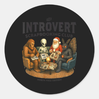 Introvert Sbooking Club Lustiger Weihnachten Sbook Runder Aufkleber