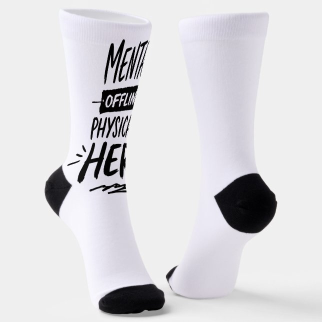 Introvert-Shirt 'Mental Offline' Socken (Gewinkelt)