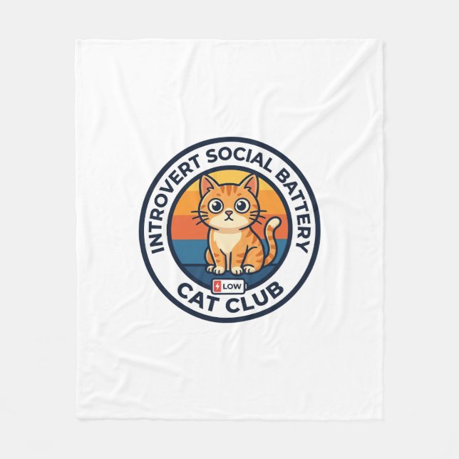 Introvert Sozialbatterie Katze Süße Kitty Design - Fleecedecke (Vorderseite)