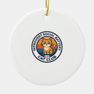 Introvert Sozialbatterie Katze Süße Kitty Design - Keramik Ornament