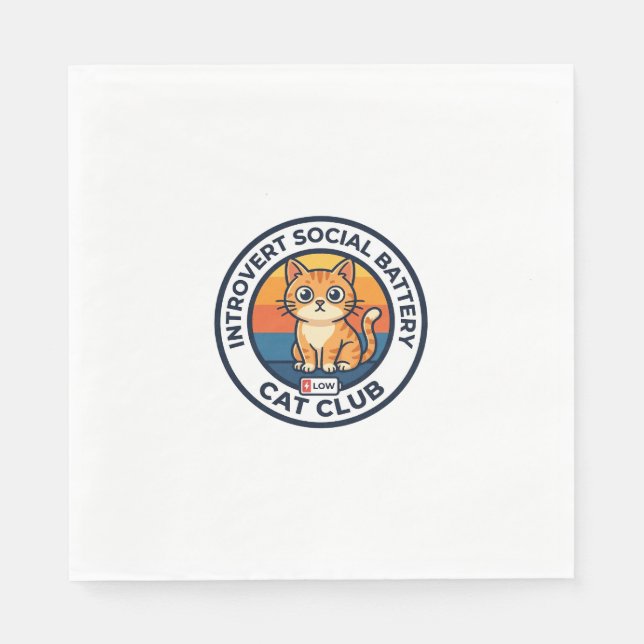 Introvert Sozialbatterie Katze Süße Kitty Design - Serviette (Vorderseite)