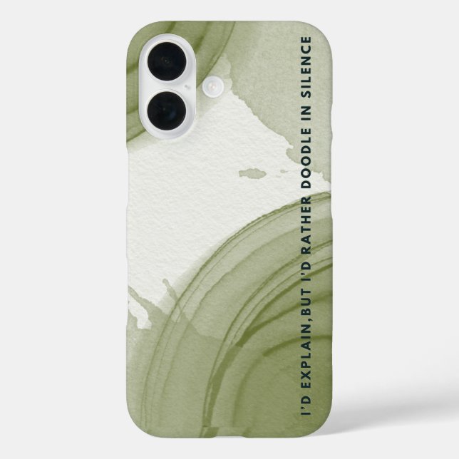 Introvert watercolor doodle iPhone / iPad case (Rückseite)