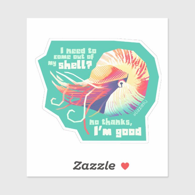 Introvertebrate nautilus - mittlere Aufkleber (Blatt)