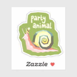 Introvertebrates Party Schnecke - kleiner Aufklebe Aufkleber