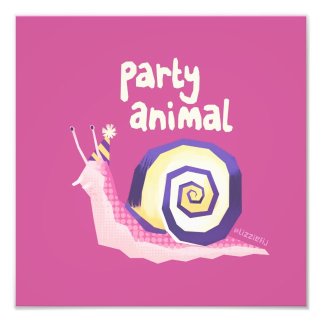 Introvertebrates Rosa Party Schnecke Medium Art Pr Fotodruck (Vorne)