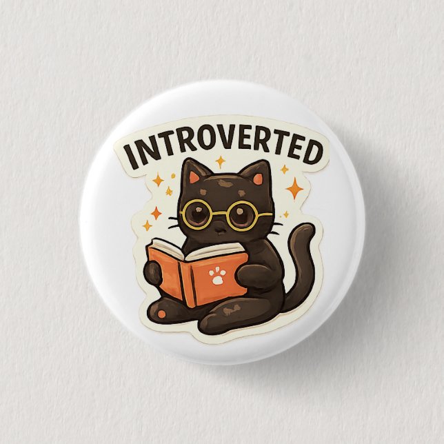 Introverted But Willing To Discuss Cats Button (Vorderseite)
