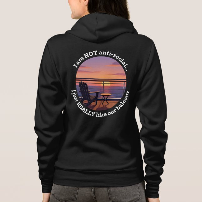 Introverted Cruise Spouse Balcony Premium Hoodie (Rückseite)