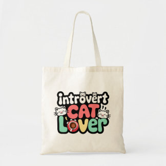 Introvertieren Cat Lover Tote Bag Tragetasche