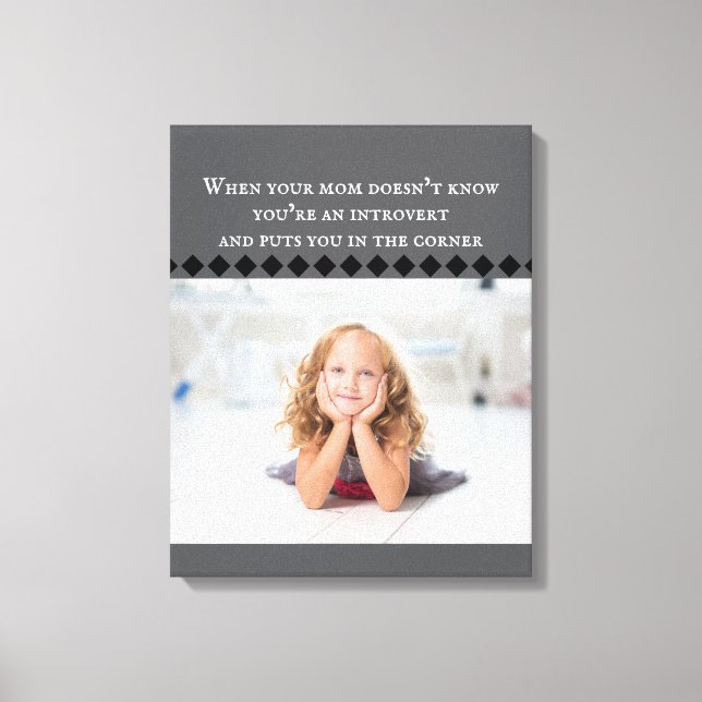 Introvertieren Meme Stretched Canvas Print Leinwanddruck (Vorderseite)