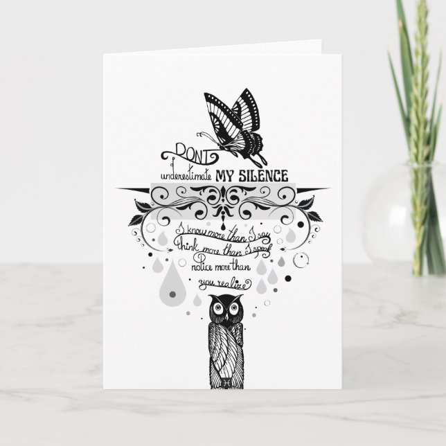 Introvertieren Stille Weisheitszettel Karte (Vorderseite)