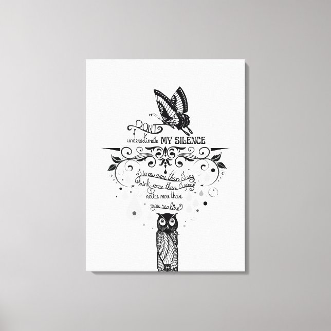 Introvertieren Stille Weisheitszettel Leinwanddruck (Vorderseite)