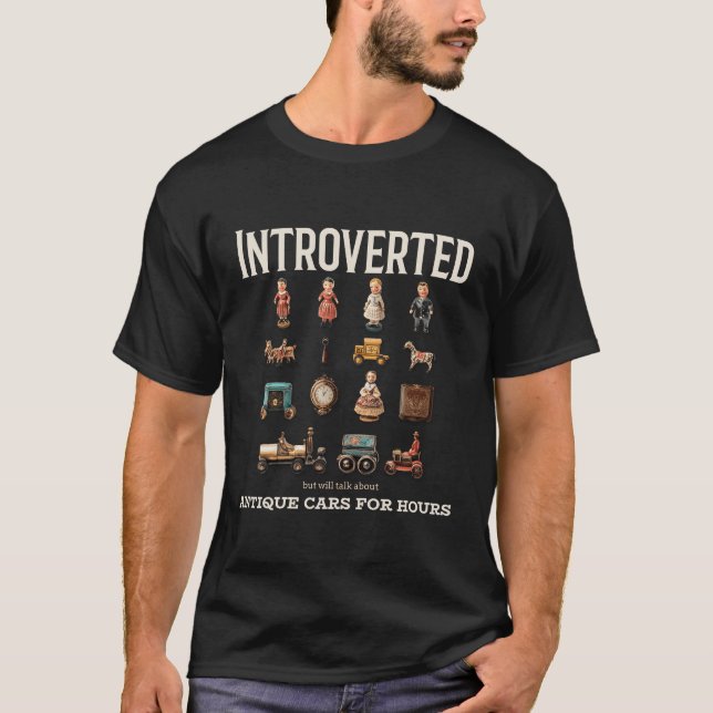 Introvertiert, aber wird über Oldtimer sprechen T-Shirt (Vorderseite)
