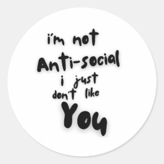 Introvertierte Club Anti-Social-Aufkleber Runder Aufkleber