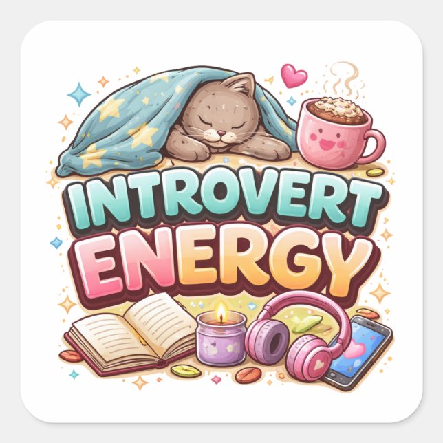 Introvertierte Energie Ästhetik Kunst Aufkleber (Vorderseite)