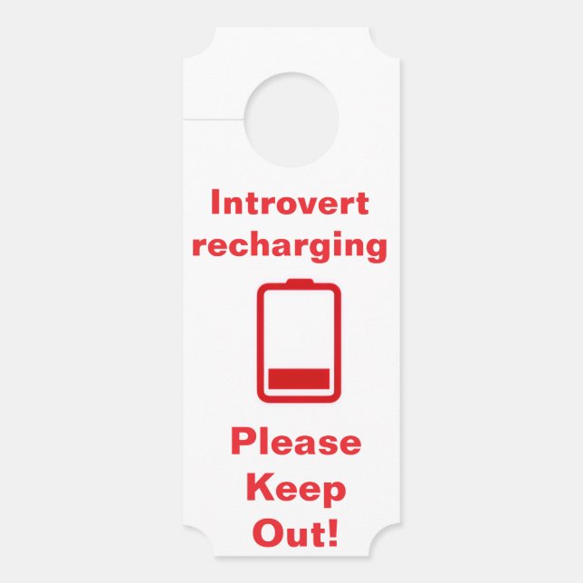 Introvertierte Energie tanken Türanhänger (Vorderseite)
