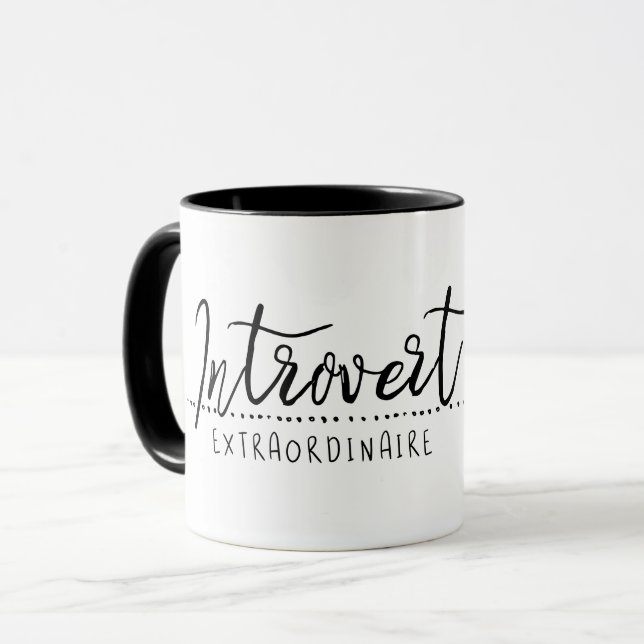 Introvertierte Extraordinäre Typografie Tasse (Vorderseite Links)