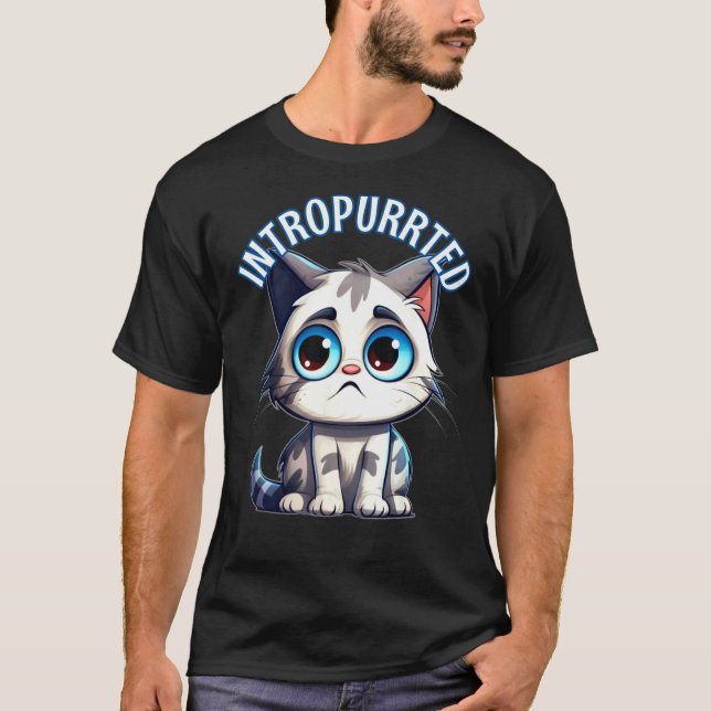 Introvertierte introvertierte Katze Schüchterne ne T-Shirt (Vorderseite)