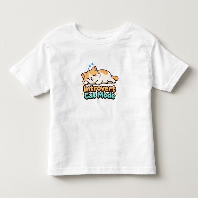 Introvertierte Katzen-Modus Lustig  Kleinkind T-shirt (Vorderseite)