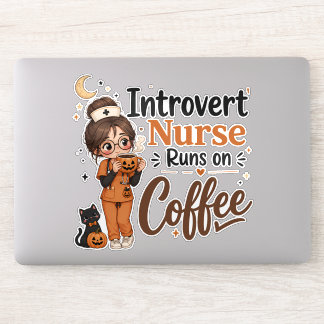 Introvertierte Krankenpfleger Halloween-Aufkleber Aufkleber
