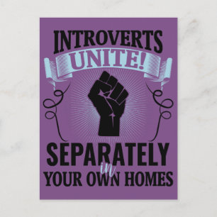 Introvertierte Postkarte vereint