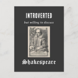 Introvertierte Shakespeare Literaturdrama Funny Postkarte