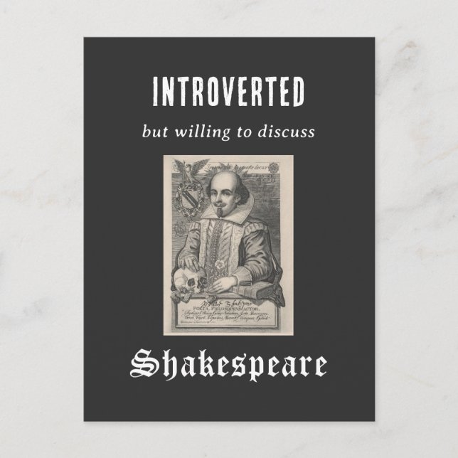 Introvertierte Shakespeare Literaturdrama Funny Postkarte (Vorderseite)
