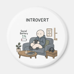Introvertierte Sozialbatterie 1% Lustiges Introver Magnet