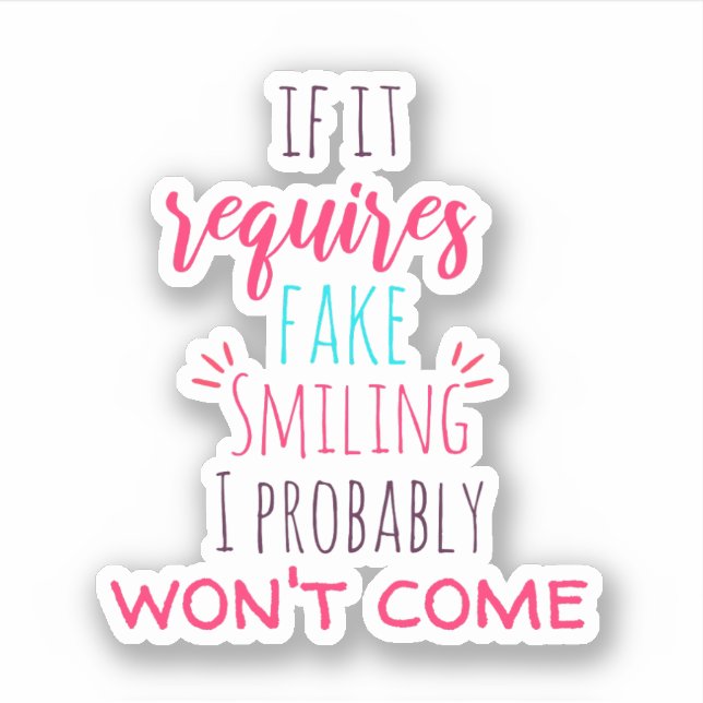 Introvertierte Spaß Aufkleber (Vorderseite)