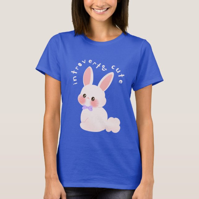 Introvertierte und niedliche Hase T-Shirt (Vorderseite)
