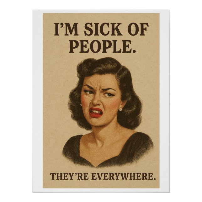 Introvertierte Vintage-Illustration  Poster (Vorderseite)