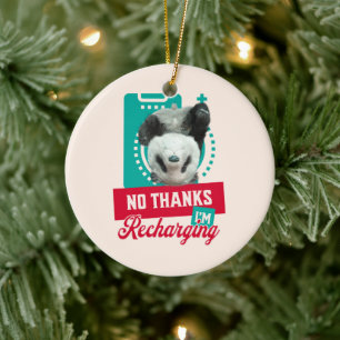 Introvertierter Burnout-Panda Soziale Batterie Des Keramik Ornament