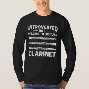 Introvertierter Diskutiert Klarinette Experte Musi T-Shirt