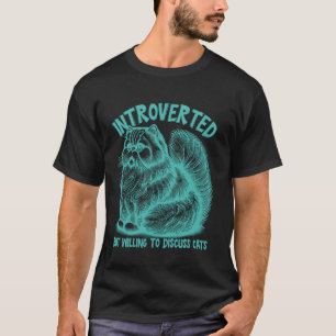 Introvertierter Katzenliebhaber Lustig Süße Aqua-K T-Shirt
